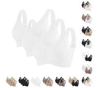 Brasier deportivo acanalado push up ajustable sin varillas para mujer, 3 piezas, sin costuras, de soporte completo, transpirable, para tallas grandes todos los días, D, XL