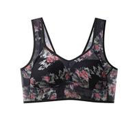 Brasier deportivo para correr para mujer, con correa ajustable, cobertura completa, cómodo, sin aros, sin aros, Negro, XXL