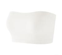 Brasier sin tirantes sin costuras para mujer, brasier bandeau sólido, no acolchado, elástico en el pecho para parte superior de hombro descubierto, club de vacaciones, M, L, XL (blanco XL)