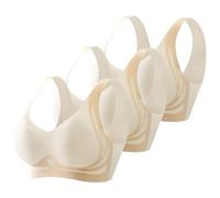 Brasier suavizante antiflacidez, sin varillas, sin aros, cobertura completa, brasier cómodo para mujer, blanco, M