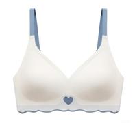 Brasier transpirable sin costuras para mujer, tela de nailon ultrafina que proporciona un soporte ligero, forma levantada y facilidad de uso durante todo el día para estilos de vida activos (L, blanco