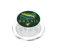 Brasil Brasil Bandera Mapa Hojas Tropicales América del Sur PopSockets PopGrip para MagSafe