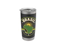 Brasil Brasil Brasil Bandera Patriota País Vaso térmico de acero inoxidable de doble pared