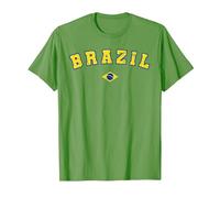 Brasil Camiseta Flag Fan Vintage Samba Brazil Fan Camiseta, Hombre, Hierba, XXL