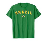 Brasil Camiseta Flag Fan Vintage Samba Brazil Fan Camiseta, Hombre, Verde Kelly, M