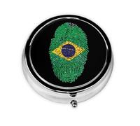 Brasil Este pequeño pastillero redondo es un organizador portátil de medicamentos de viaje con tres compartimentos para almacenar medicamentos diarios.