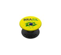 Brasil Flag Brazil Kids Womens Mens Retro Brazilian Souvenir PopSockets PopGrip Adhesivo