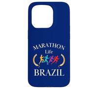 Brasil Maratón Vida Maratón Corredores Brasil Carcasa para iPhone 15 Pro