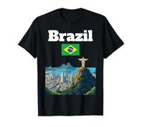 Brasil Recuerdo de Viaje Río de Janeiro Viaje Bandera brasileña Camiseta
