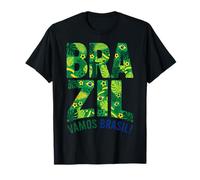 Brasil Tropical Soccer Pattern Vamos Brasil! Camiseta