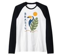 Brasil Tucán Pájaro Tropical Jungla Selva Vacaciones Camiseta Manga Raglan