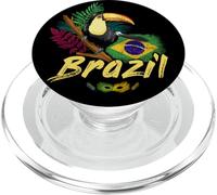 Brasil Tucán Vintage con Bandera y Máscara de Samba PopSockets PopGrip para MagSafe
