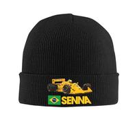 Brasileño Brasil Racing Ayrton Senna Gorra Hip Hop Tejido Hombres Mujer Unisex Invierno Cálidos Skullies Gorros Gorros