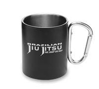Brasileño Jiu Jitsu Tap Snap Or Nap Martial MMA Taza de metal con mango de mosquetón, taza de camping
