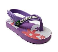 BRASILERAS Chanclas de Playa-Baby Flowers -Hecho en Brazil. Suela Antideslizante del 19 al 26. Bebe para Interior/Exterior.Zapatos de Piscina Verano