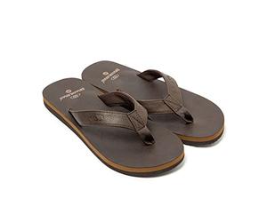 BRASILERAS - Chanclas de Playa y Piscina - Leder - Flip Flop de Suela Antideslizante - para Hombre - Tallas 41 al 46 EU