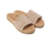 BRASILERAS Sandalias Planas Bohooz para Mujer, Beige, 40 EU