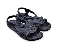 BRASILERAS Sandalias Planas Esmirna para Mujer, Azul Marino, 38 EU
