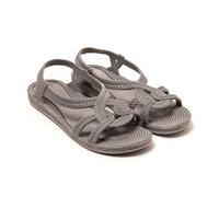 BRASILERAS Sandalias Planas Esmirna para Mujer, Gris, 39 EU