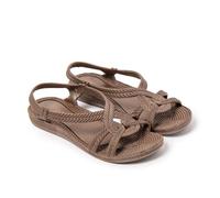 BRASILERAS Sandalias Planas Esmirna para Mujer, marrón, 40 EU