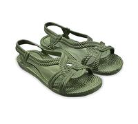 BRASILERAS Sandalias Planas Esmirna para Mujer, Militar Verde, 37 EU