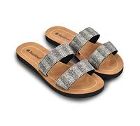 BRASILERAS Sandalias Planas Irupe para Mujer, Negro, 38 EU