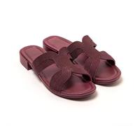 BRASILERAS Sandalias Planas Mardin para Mujer, Granate, 37 EU