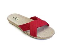 BRASILERAS Sandalias Planas Tren 50 Classic para Mujer, Rojo, 34/35 EU
