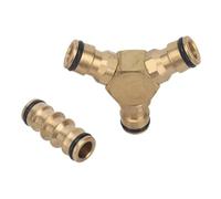 Brass 16mm Joint Two Way Three Way Quick Connector Plumbing Pipe Fittings Faucet Water Car Wash Quick Coupling Adapters 1Pc(3 way)
