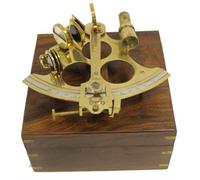 Brass Astrolabe Nautical Sextent 8inch with Wooden Box