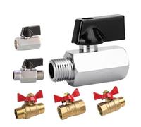 Brass Ball Valve Air Compressor Water Gas Oil Shut Off Valve 1/8" 1/4" 3/8" 1/2" BSP Threaded Mini Male To Female(1/8",FEMALE_RED)