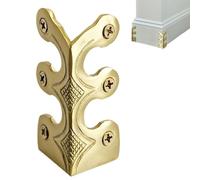 Brass Baseboard Corner Guard - Vintage Metal Wall Protector | Decorative Skirting Board Trim For Bedroom & Living Room, Edge Protection For Baseboards & Furniture, Easy Install Hardware Set