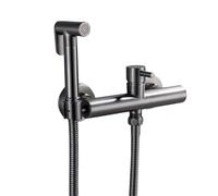 Brass Bidet Faucet Set Handheld Ducha Higienica Hot Cold Toilet Crane Women Washer Bathroom Shattaf Sprayer Hygienic Shower(Grey Bidet Faucet)