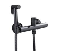 Brass Bidet Faucet Set Handheld Ducha Higienica Hot Cold Toilet Crane Women Washer Bathroom Shattaf Sprayer Hygienic Shower(Black Bidet Faucet)