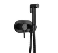 Brass Bidet Faucet Set Handheld Higienica Hot Cold Toilet Crane Women Washer Bathroom Shattaf Sprayer Hygienic Shower(Black Bidet Faucet)