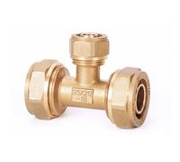 Brass Compression Tee Pex 1216/1418/1620/2025/2632 Pipe Fitting Equal Reduced Aluminum Pipe Fittings for Floor Heating(2632) Plumbing Fittings
