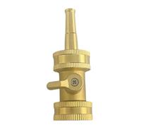 Brass Garden Hose Nozzle - With Valve Brass Heavy Duty Anti-Slip Gardening Accessories For Outdoor House Deck Faucet Washing Blower Machine Patio Porch Lawn Poolside