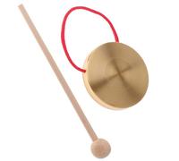 Brass Gong - Mini mesa Top Gong, instrumento de percusión de 10 cm, dispositivo musical, fabricante de sonido tradicional, miniatura Zen con de madera para decoración de escritorio de