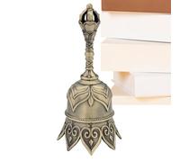 Brass Hand Bell - Loud Vintage Ramma, Antique Metal Bell | Llamada sólida hecha a mano con asa, instrumento de entrenamiento para mascotas Aula Jardín de la Iglesia Y Colección Decoración Casera