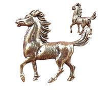 Brass Horse Figurine - Galloping Brass Vintage Sculpture, Desktop Horse Figurine | For Living Room Bedside Display Festival Cars Shop School Offices Cafes Bookstores, 4.7 X 4.6cm/1.85 × 1.8 1in