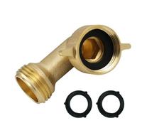 Brass Hose Elbow Connector - Ninety Degree Adapter, RV Water Fitting | High Pressure Power Washer Accessory, Replacement Plumbing Part for Outdoor Spigot Sink Garden