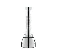 Brass Kitchen Faucet - Tubo de extensión de pulverizador giratorio de 1440°, salida de agua antisalpicaduras con 3 modos de pulverización y filtros, universal para fregadero (Silver Midle)