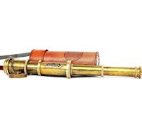 Brass Nautical - Telescopio funcional | Fabricado en latón | Óptica de vidrio y alta magnficación | Telescopio para niños | Acabado de camuflaje | 45,7 cm de largo | 1 pieza en bolsa de cuero | Estilo