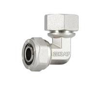 Brass Nickelage DN15 DN20 BSPP Female Thread Union Joint Elbow Pex Pipe 1216/1620/2025 Fitting Aluminum Pipe Fittings(1620xDN20 Nickelage) Plumbing Fittings