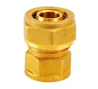 Brass Nickelage DN15 DN20 BSPP Female Thread Union Joint Straight Pex Pipe 1216/1620 Fitting Aluminum Pipe Fittings(1620-DN20 Nickelage) Plumbing Fittings