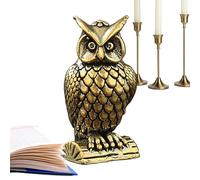 Brass Owl Table Centerpiece, Cute Owl Sculpture Home Decoration, Elegant Figurine Accent That Enhances Interior Design for Office Apartment Living Room Study Shelf Cabinet Desktop