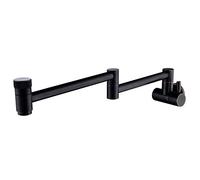 Brass Pot Filler Faucet Single Cold Water Kitchen Faucet Commercial Kitchen Sink Tap Folding Stretchable Double Joint Swing Arms Single Hole Two Handles Wall Mount Sink Faucets, Heavy Duty