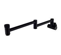 Brass Pot Filler Faucet Single Cold Water Kitchen Faucet Commercial Kitchen Sink Tap Folding Stretchable Double Joint Swing Arms Single Hole Two Handles Wall Mount Sink Faucets,Black Heavy Duty