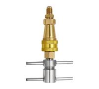 Brass Quick Connect Coupling - 1/4 Inch Refrigerator Adapter With Washer, Service Fitting Tool | Multi Purpose Connector Accessory, Unclogging For Refrigeration Systems Air Conditioner Maintenance