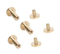 Brass Rivets Kit 50 Set | 8mm Slot Screw Decorative Curved Rivets for Leather Craft/Bag Repair/DIY Projects | Non - Corroding & Easy Installation (10mm / 0.39in)